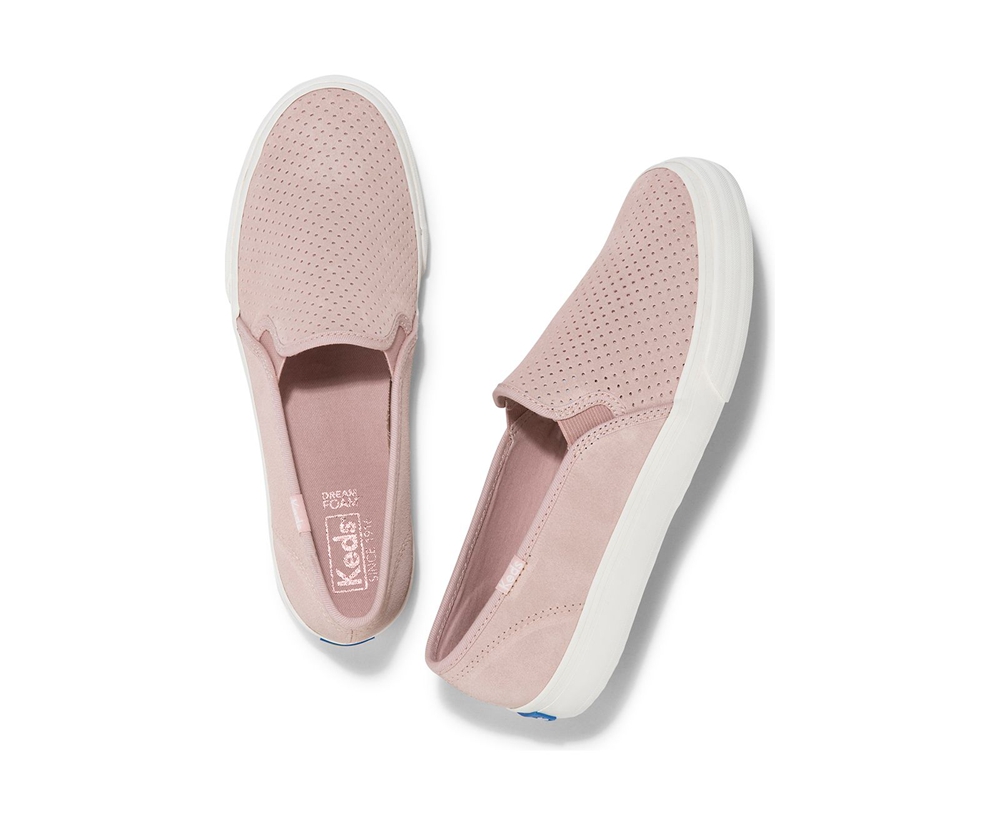 Slip Ons Keds Femme Rose - Double Decker Perf Suede - 326-GLTXKE